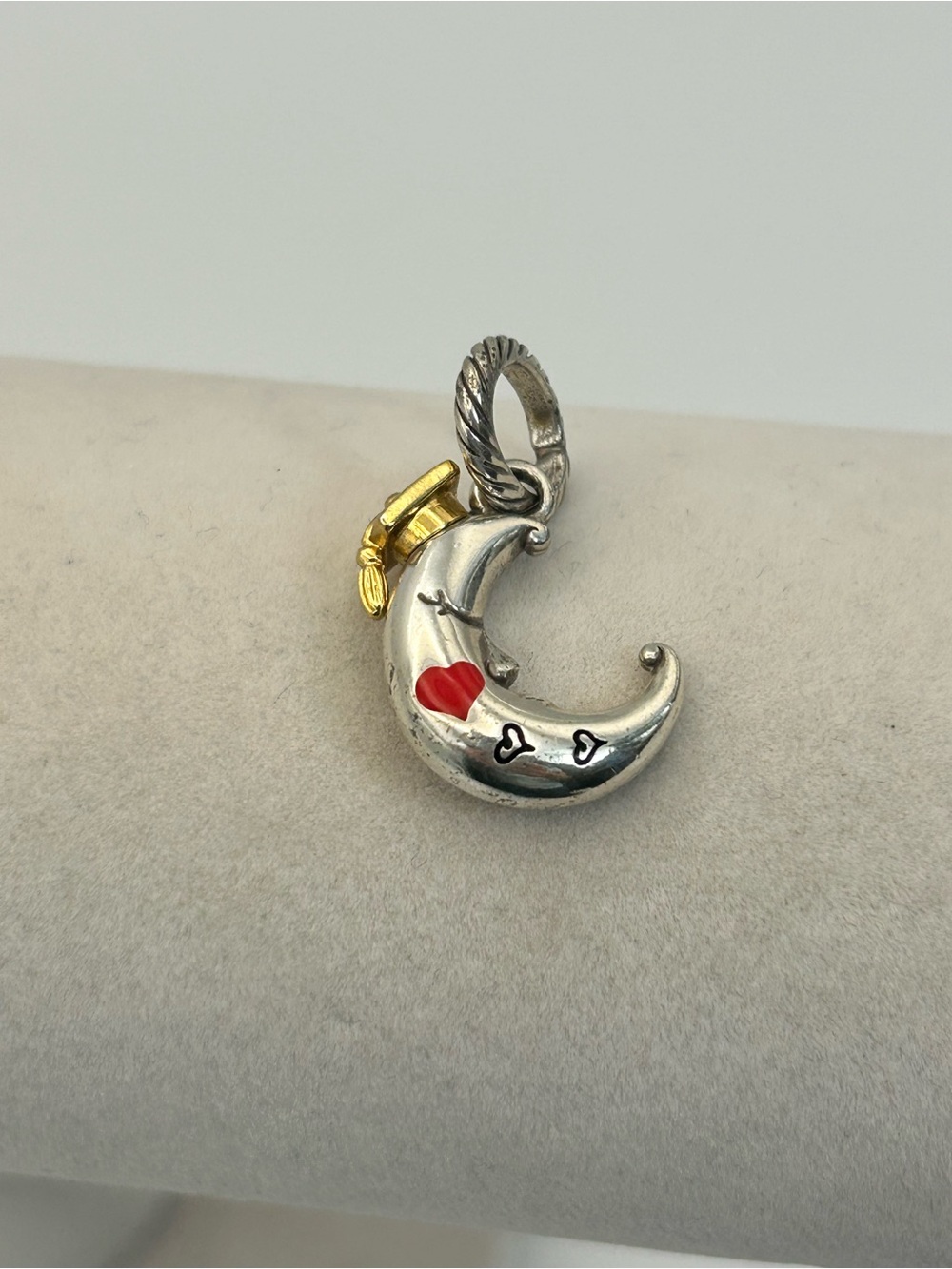 Brighton Shoot For the Moon Charm Gold Graduation Cap JC3023 Silver Plated 1"